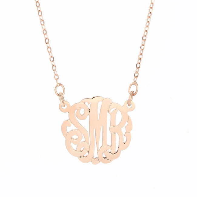 Rose Gold MIni Monogram Necklace