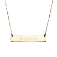 Custom Date Gold Bar Necklace