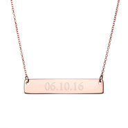 Custom Date Rose Gold Bar Necklace