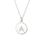 Initial Silver Disc Necklace