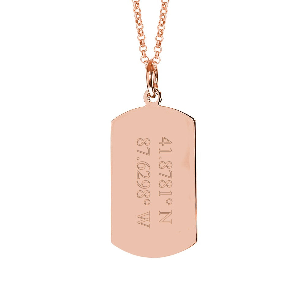 rose gold dog tag pendant