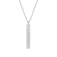 Silver Personalized Vertical Name Bar Necklace