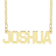 Men's Modern Block Gold Name Necklace