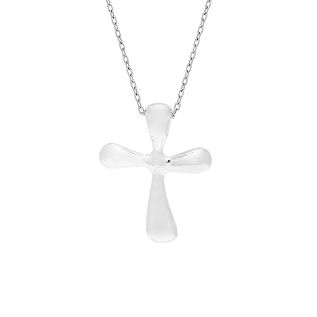 Designer Style Small Sterling Silver Cross Necklace