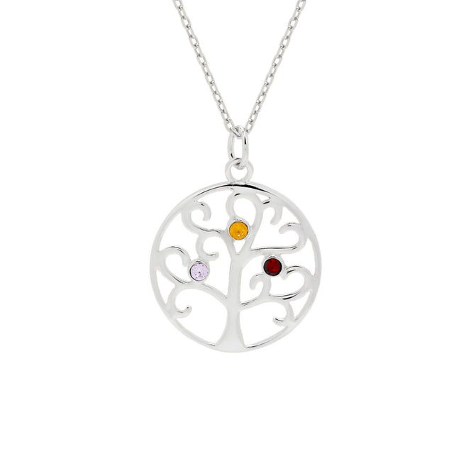 3 Birthstone Family Tree Pendant