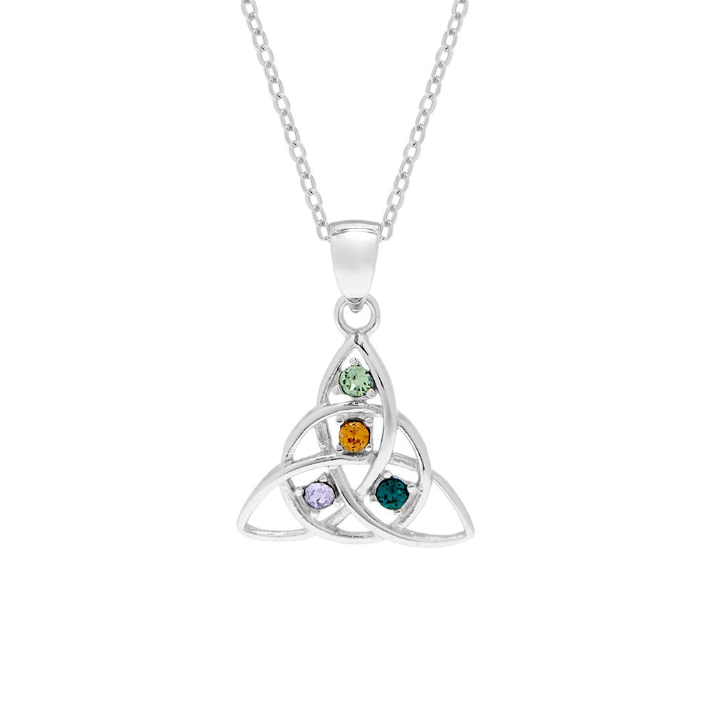 Rhodium Plated Trinity Knot Necklace|Solvar|Keilys.com