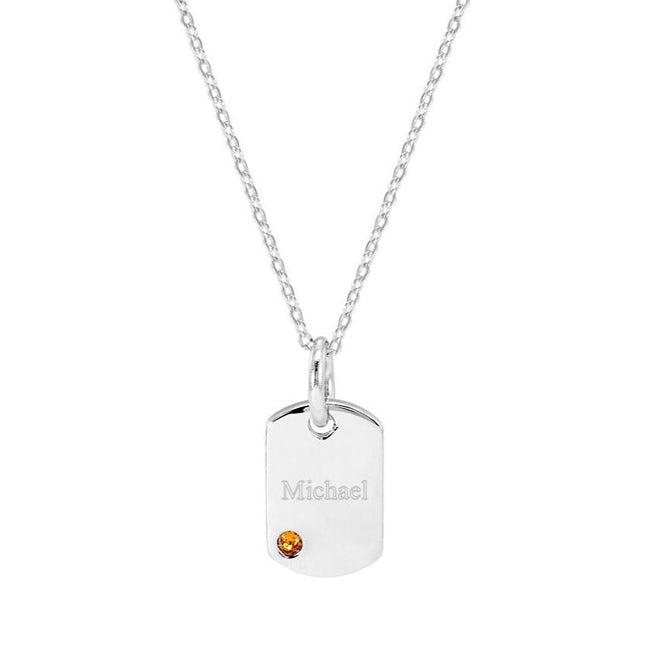 Boy's Dog Tag Sterling Silver Necklace