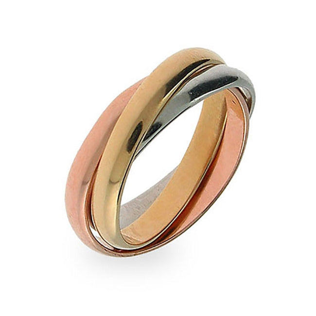 Three Tone Triple Roll Ring