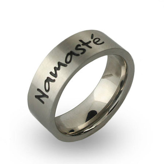 Stainless Steel Engravable Namaste Band