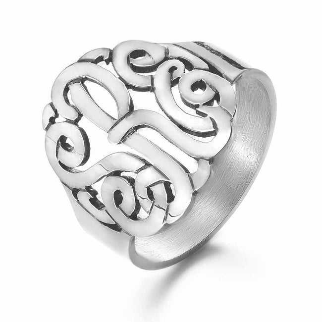 Sterling Silver Custom 3 Initial Monogram Ring | Eve's Addiction&#0174;