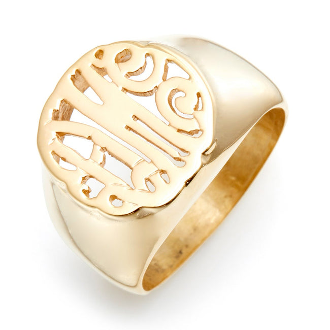 Gold Vermeil Custom Monogram Signet Ring