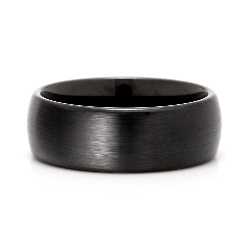 Engravable Tungsten Metal Black Brushed Finish Ring | Eve's Addiction