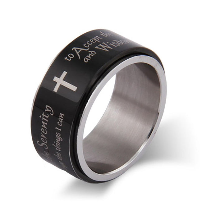 Engravable Serenity Prayer Spinner Ring