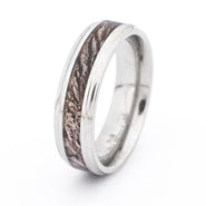 Wood Design Camo 6mm Stainless Steel Ring - Clearance Final Sale