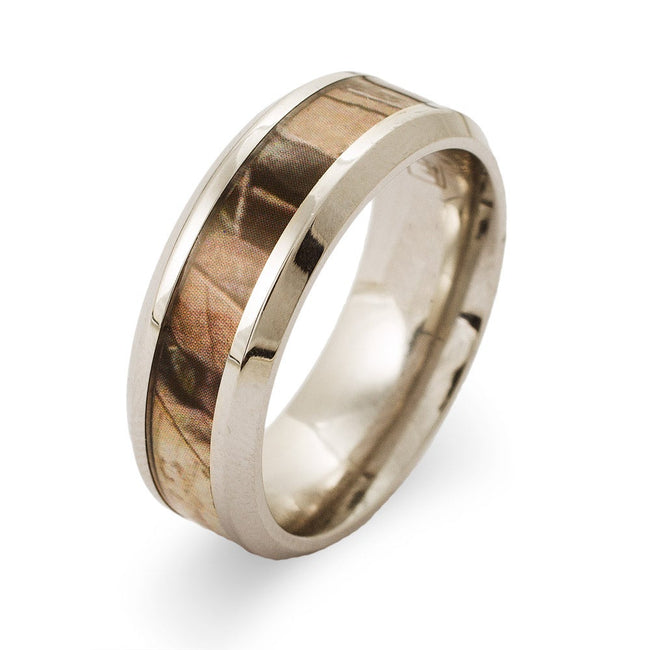 Engravable Wood Design Camo Ring