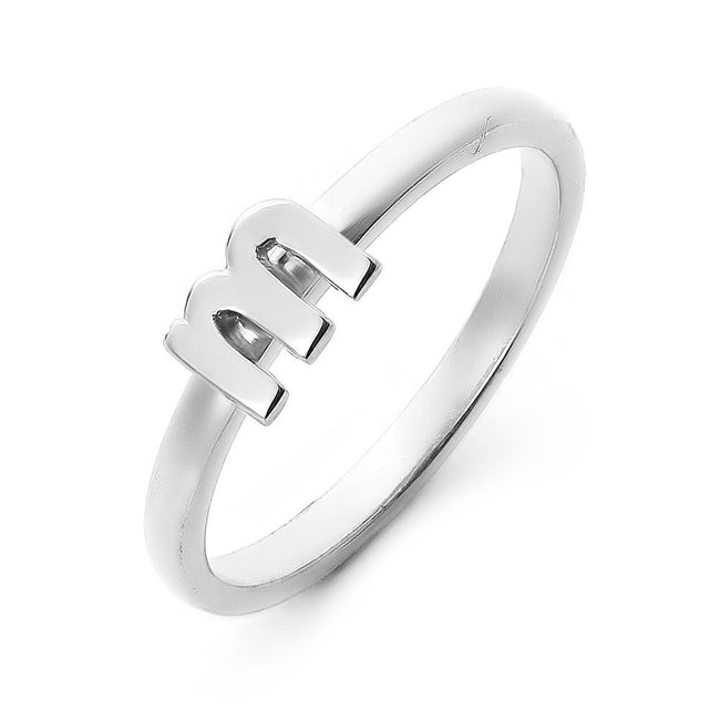 Custom Silver Initial Ring