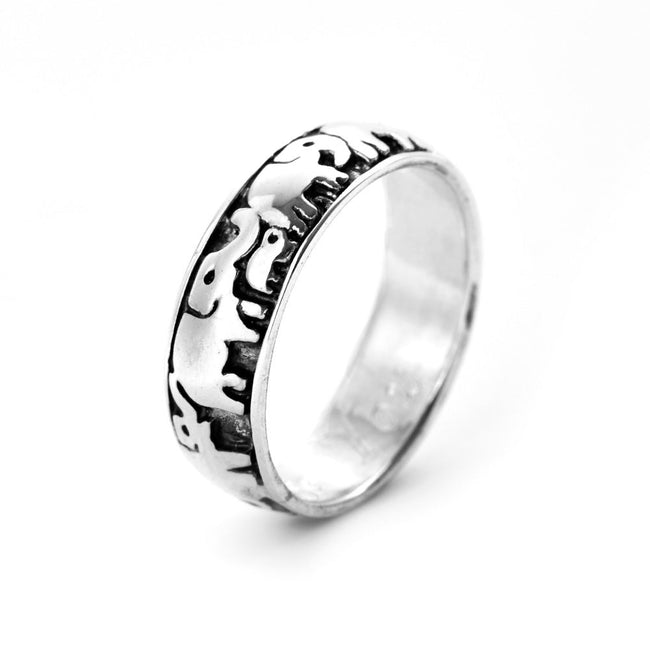 Engravable Lucky Elephant Sterling Silver Ring