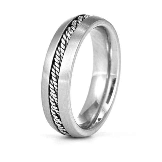 Men's Engravable Band with Rope Inlay