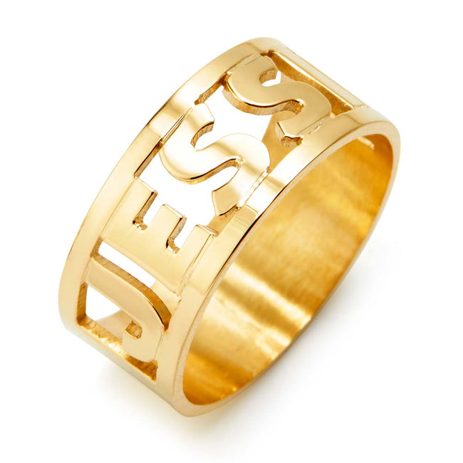 Gelin Custom Handwriting Name Ring in 14K Gold – Gelin Diamond