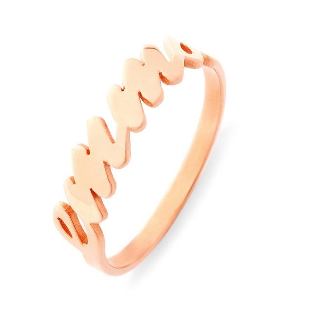 Thin Script Rose Gold Name Ring