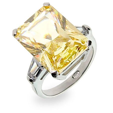 Celebrity Inspired Canary CZ Engagement Ring | Eve's Addiction