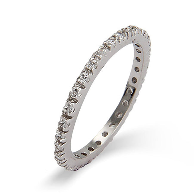 Diamond CZ Stackable Eternity Band in Sterling Silver