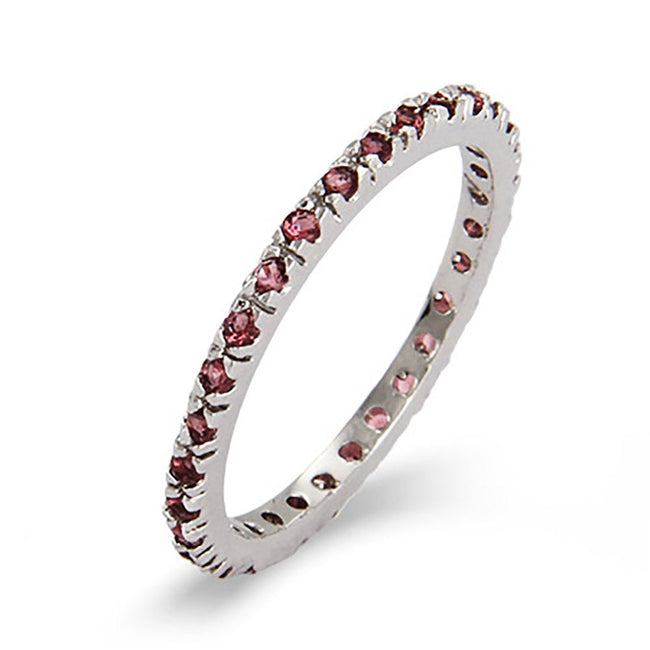 Dainty Alexandrite CZ Stackable Eternity Band