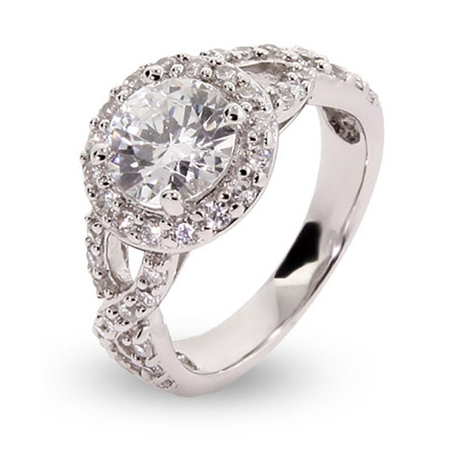 Encircled Round CZ Vintage Ring