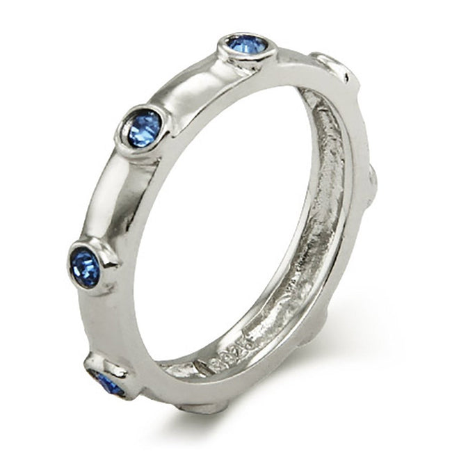 Sapphire Blue September Birthstone Bezeled Ring