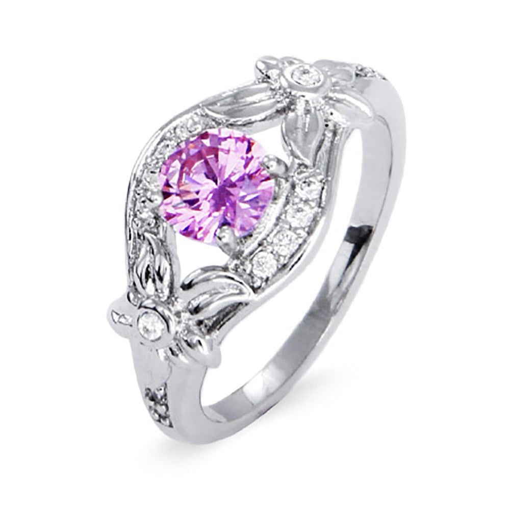 Sterling Silver CZ Lily Flower Birthstone Ring | Eve's Addiction