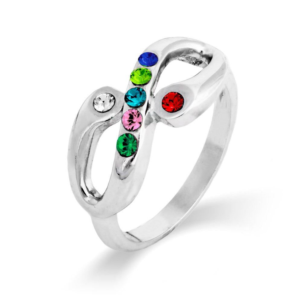 Infinity Ring with BirthStones and Name - PersonalizedPerfectly