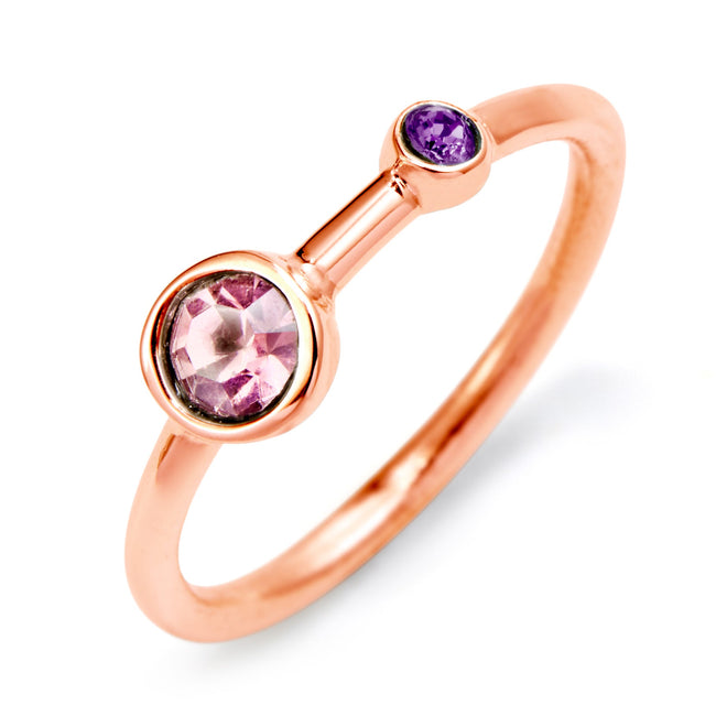 Mother and Child Custom Birthstone Rose Gold Ring