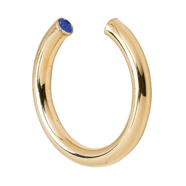 Stella Valle Gold September CZ Birthstone Cuff Ring