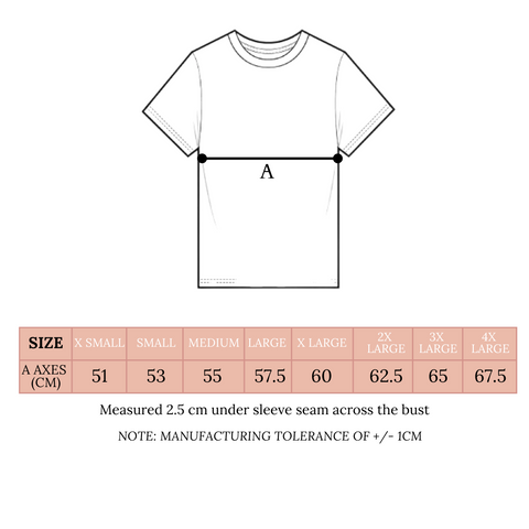 Crew T-Shirt Size Guide