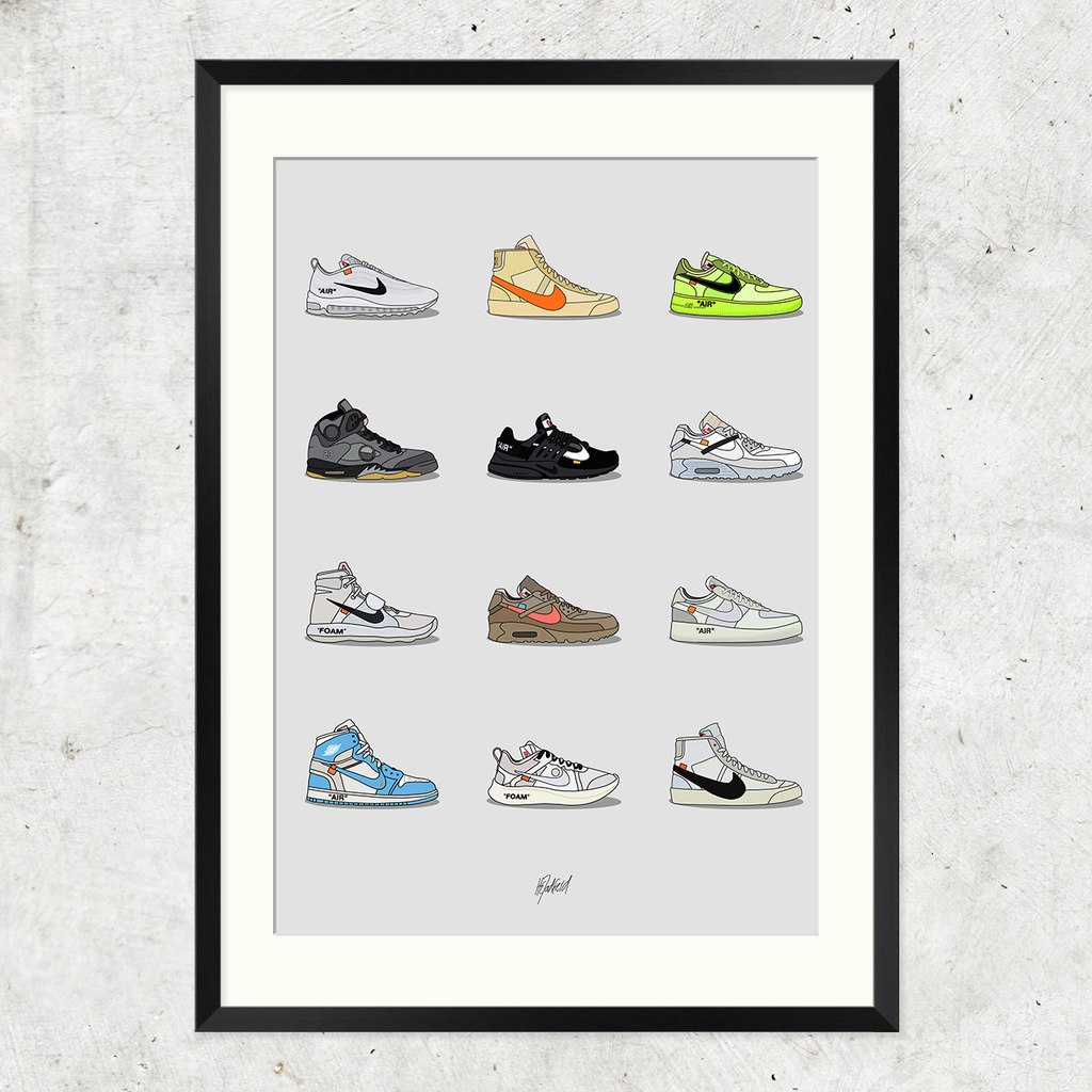 Off-White Nike Sneaker Collection Wall 