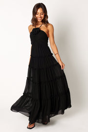 Candice Strapless Lace Midi Dress - Black