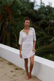 Ivory Sweater Dress - Mini Sweater Dress - Cable Knit Mini Dress