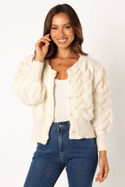 Holland Button Front Cardigan - White - Petal & Pup USA