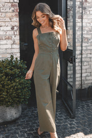 Marta Cowl Neck Jumpsuit - Taupe - Petal & Pup USA