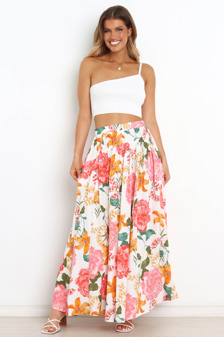 Brentwood Skirt - White Floral - Petal & Pup USA