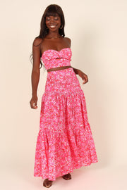 Petunia Maxi Skirt - Pink Floral - Petal & Pup USA