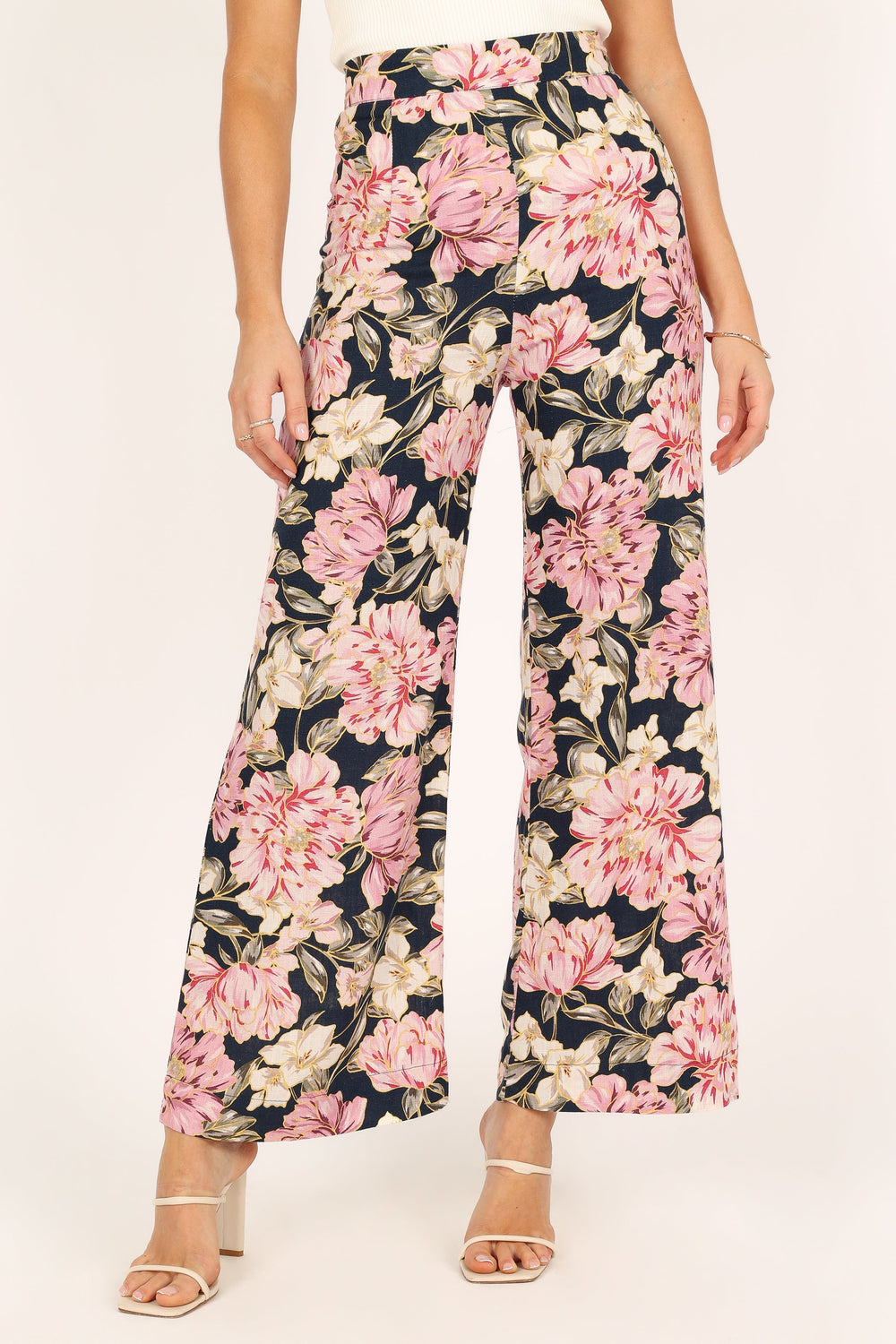 Tonya High Waist Wide Leg Pants - Navy - Petal & Pup USA