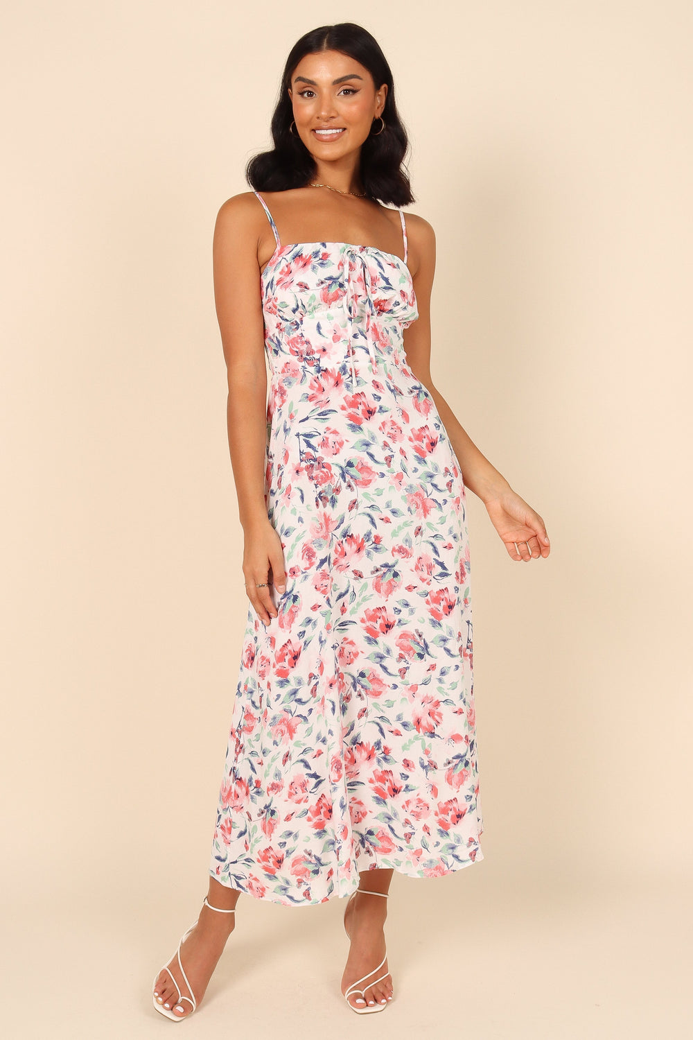 Her lip to Lip Floral-printed Midi Dress - ロングワンピース