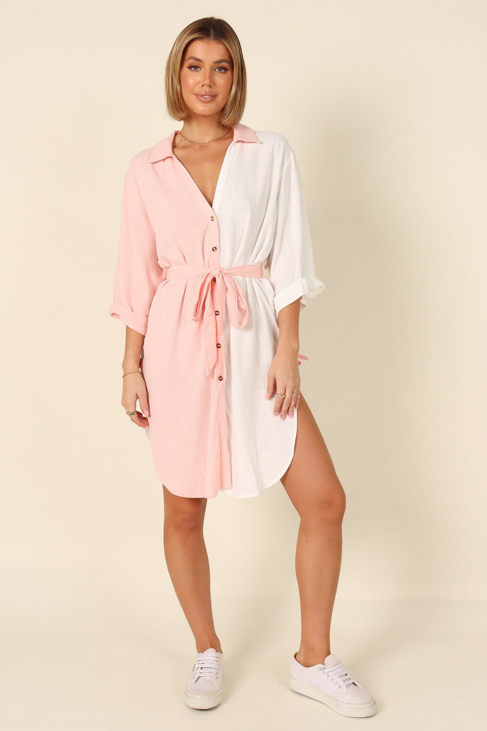 Fellie Shirt Dress - Pink - Petal & Pup USA