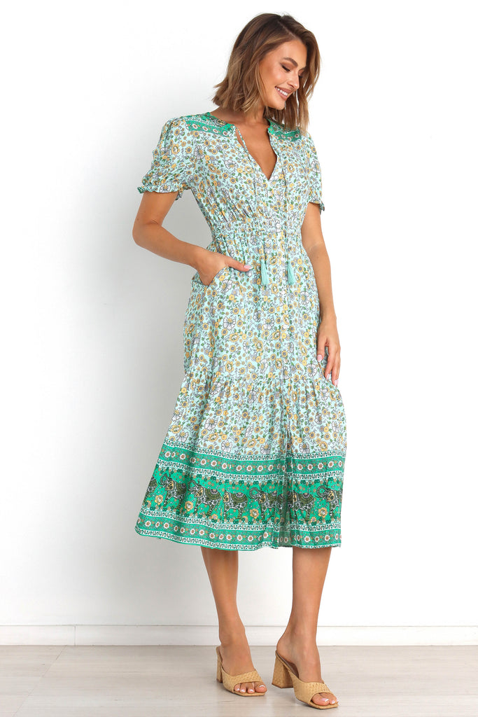 Leighton Dress - Green - Petal & Pup USA