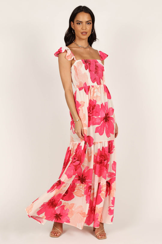 Tilly Shirred Maxi Dress - Pink - Petal & Pup USA