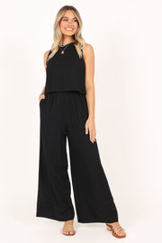 Elia Crop Top and Palazzo Pant Set - Black - Petal & Pup USA