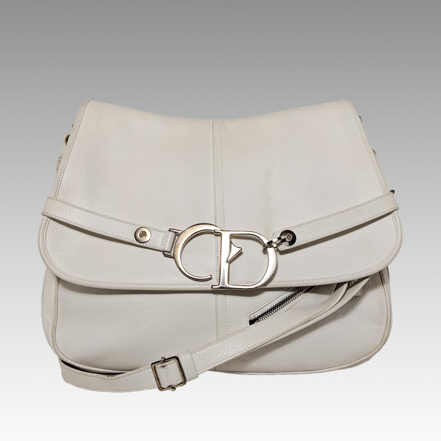 Christian Dior White Leather Crossbody 