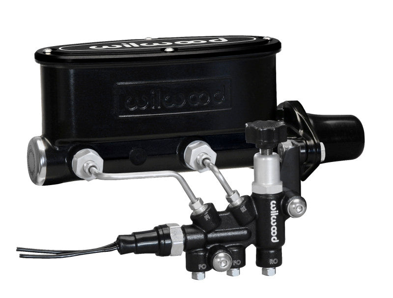 Wilwood 261-13269-BK FITS HV Tandem M/C Kit w L/H Bracket & Prop Valve - 1in Bore Black