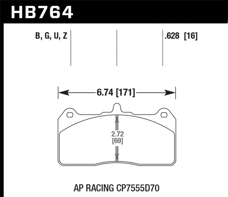 Hawk AP Racing DTC-70 CP7555D70 Race Brake Pads